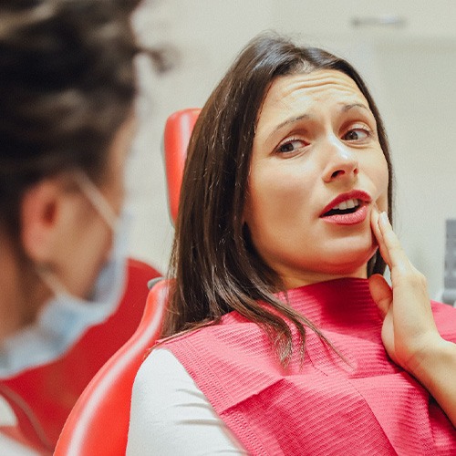A woman with a toothache