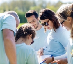 Dental team members volunteering at community event