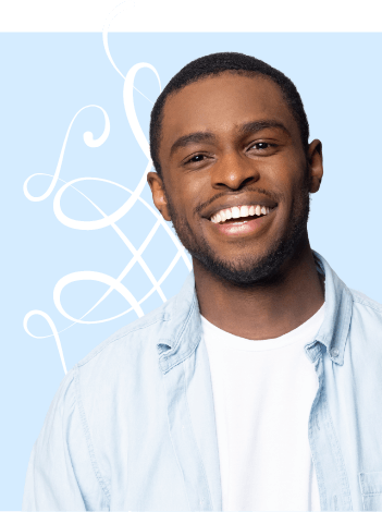 Man in light blue shirt smiling