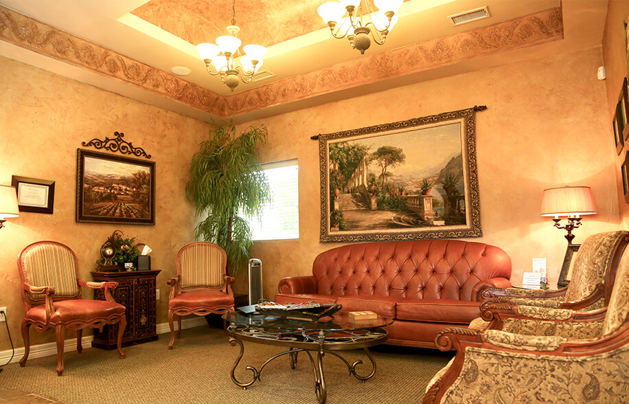 Comfortable dental office waiting room