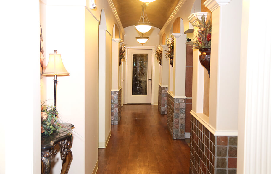 Hallway to dental treatment room