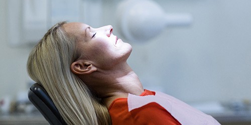 Woman relaxed in the dental chair